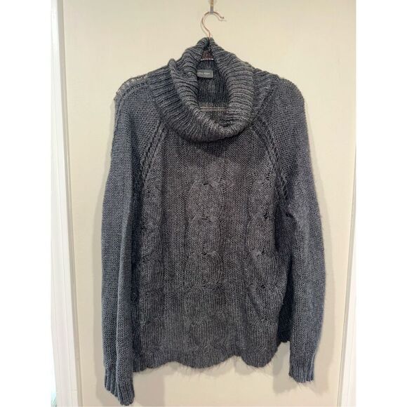 Wooden Ships Lightweight Gray Cowl Neck Sweater M/L Loose Knit - Picture 1 of 4